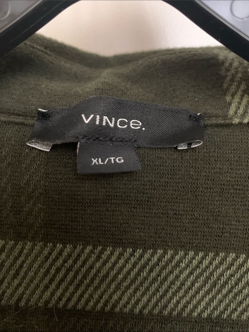 Vince Plaid Cotton-Blend Shirt Jacket in Dark Leaf Combo Size XL - Picture 3 of 7